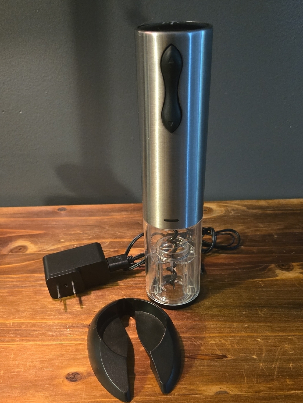Pampered Chef Electric Wine Bottle Opener in Brushed Stainless Steel